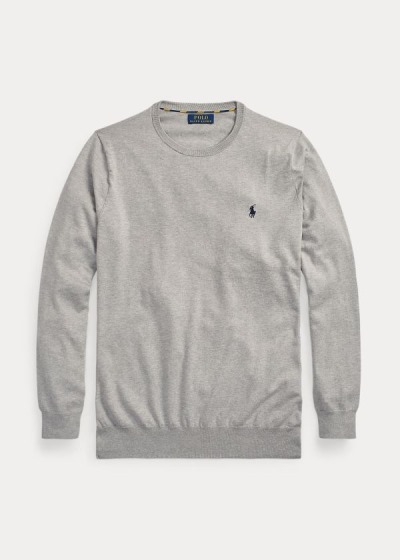 Sueter Polo Ralph Lauren Hombre Grises - Cotton Crewneck - YTPOS9081